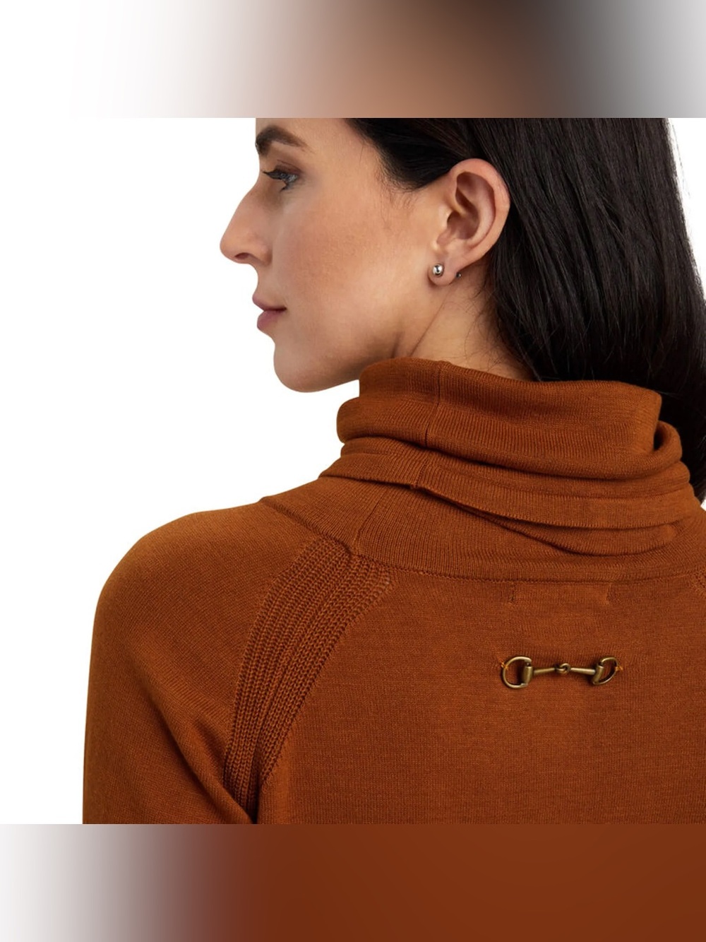 Ariat Lexi Copper Ribbed Cowl Neck Sweater